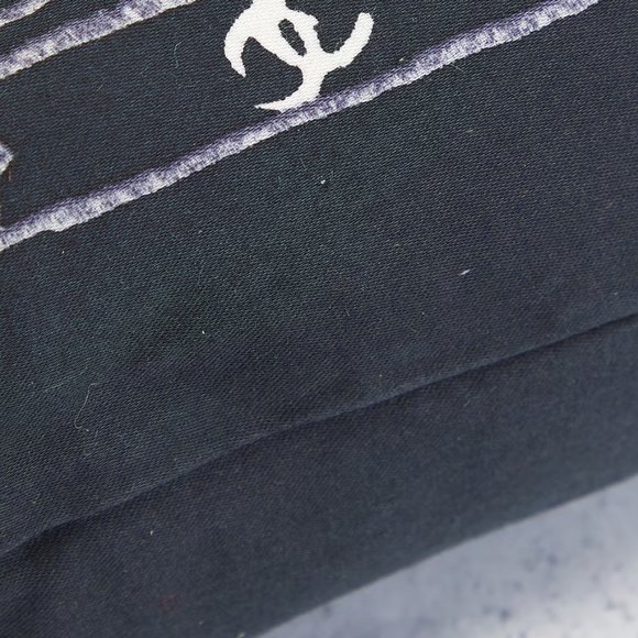 RARE Chanel CC Bandana Clutch Black Paisley Printed Pouch Cosmetic Bag - Picture 8 of 10